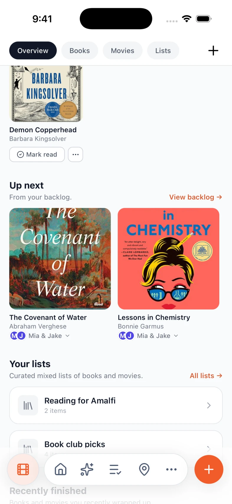 Nexly's books and movies overview: what's in progress and what's up next